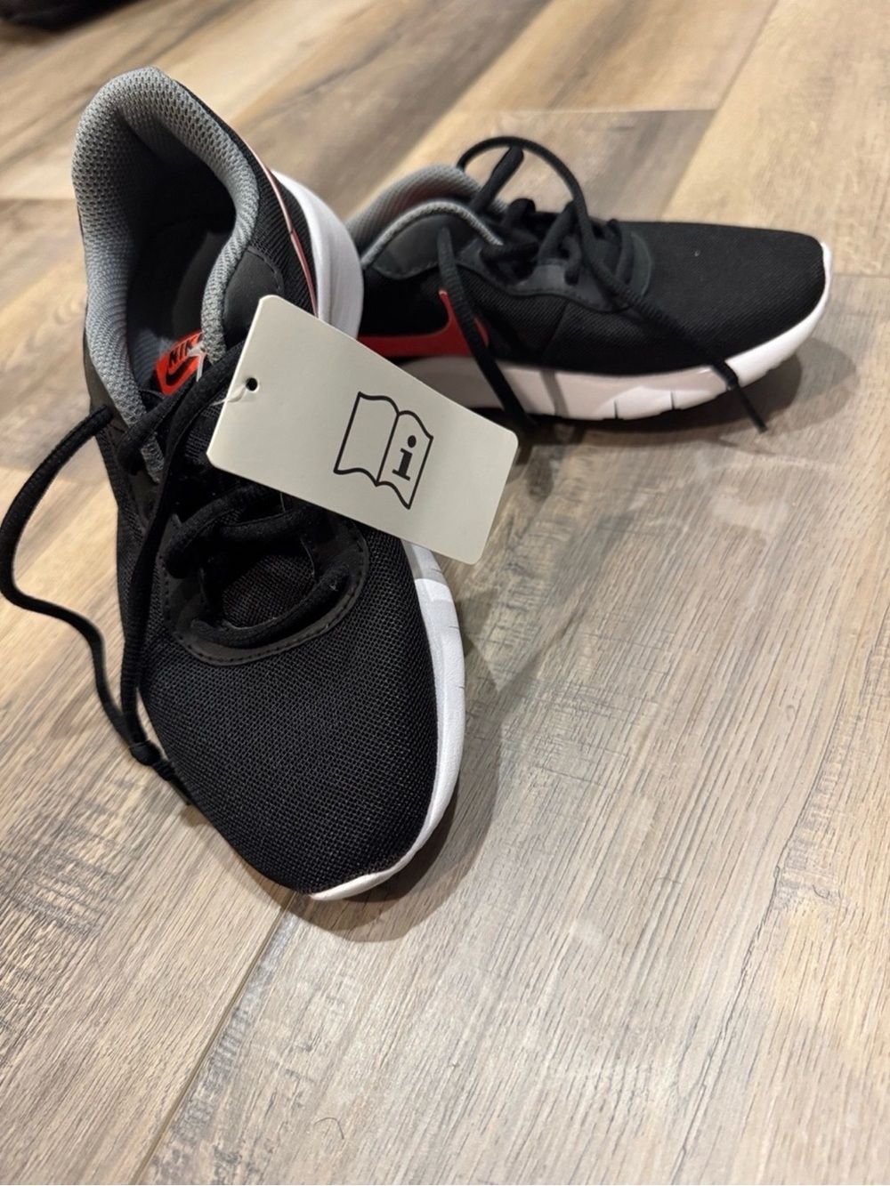 Nike Kids Tanjun Black and Red Low-Top Sneakers
